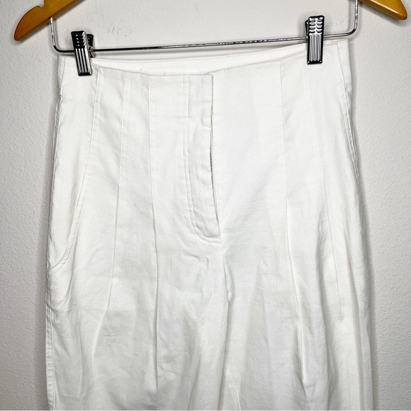 ALC Pleated Trouser Pants Linen Blend White Western Sz 2 - Picture 5 of 13